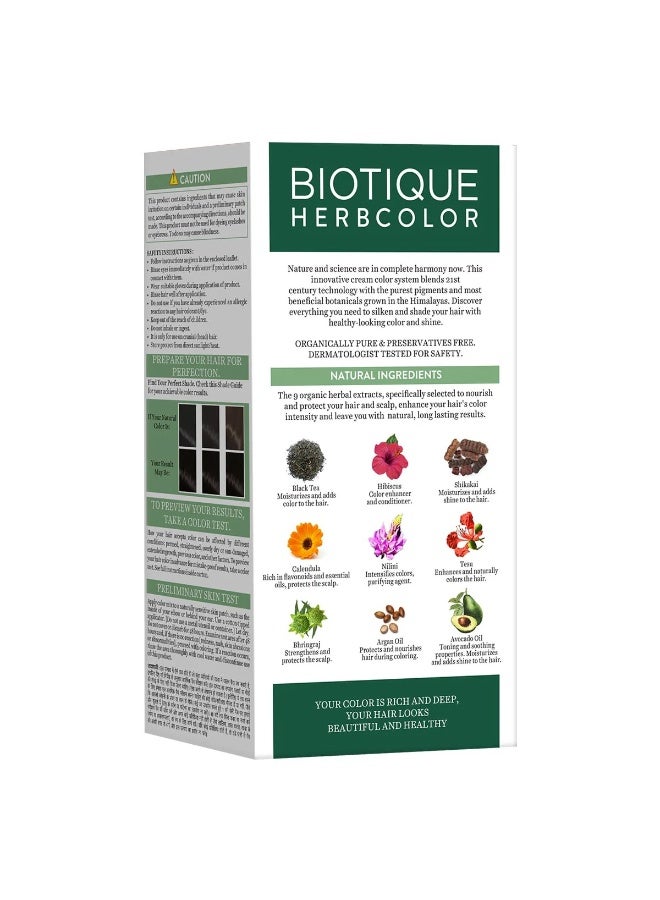 Biotique Herbcolor Conditioning Hair Colour l Ammonia Free Hair Color l 9 Organic Herbal Extracts l Natural and Healthy Shine l 50g + 110ml| Natural Black 1N (Pack of 1) - Image 2
